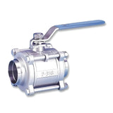 Butt Weld 3 PC Ball Valve 1000 WOG Stainless Steel 316