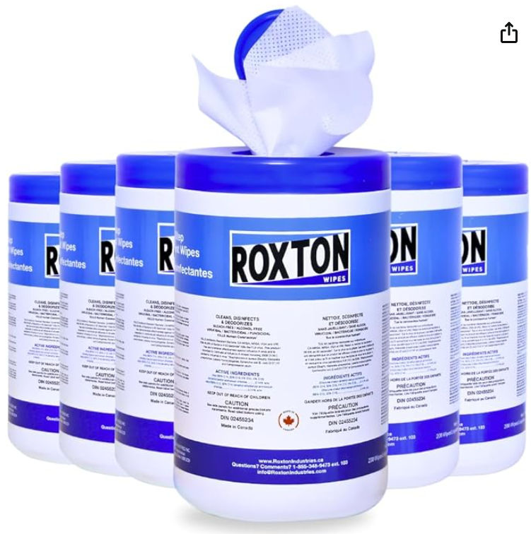 Roxton Embossed Disinfectant Wipes Canister – 200 ct/Canister