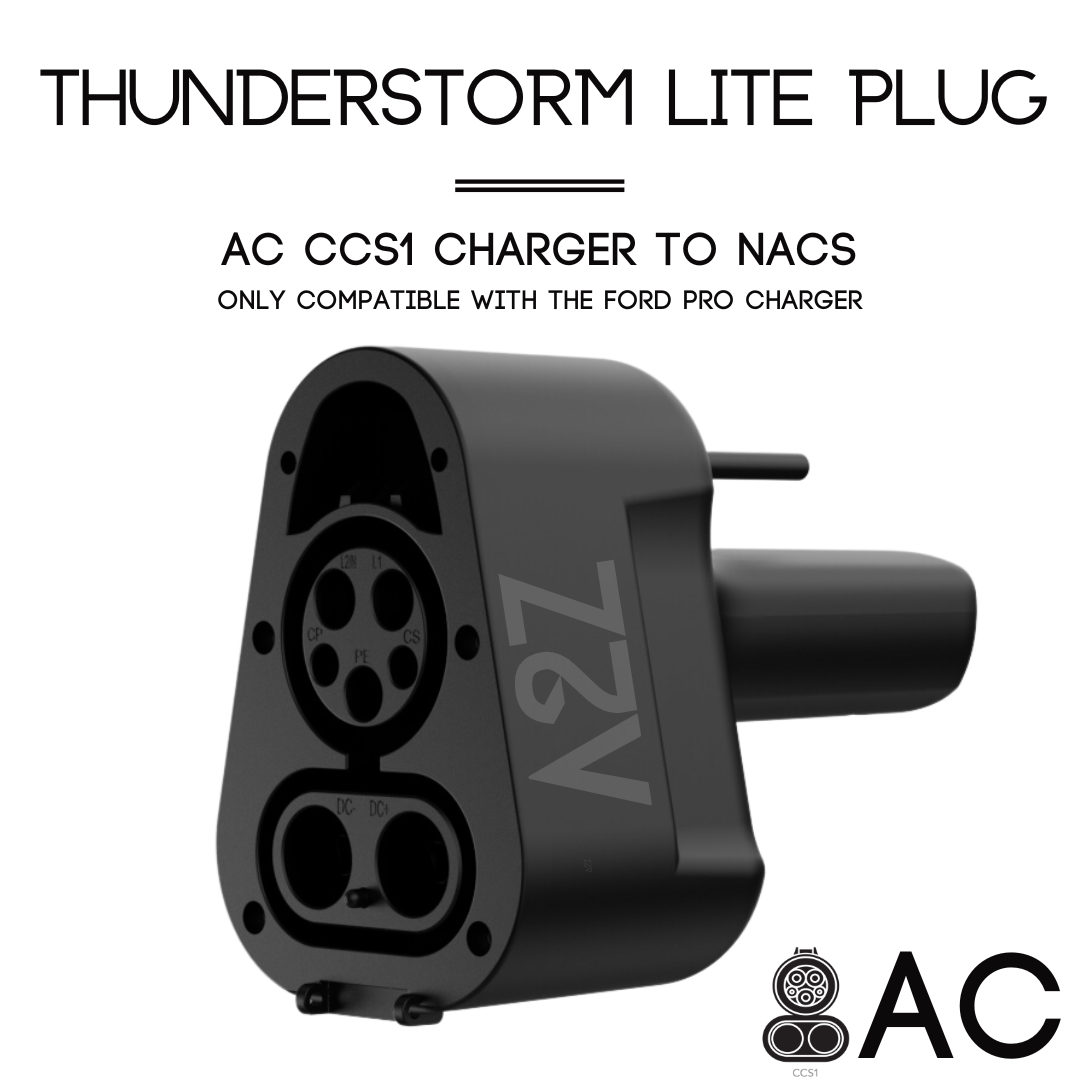 CCS1 Charger to NACS Vehicle | AC | Only For Ford Pro Charger & GM Powershift Charger | The Thunderstorm Lite Adapter