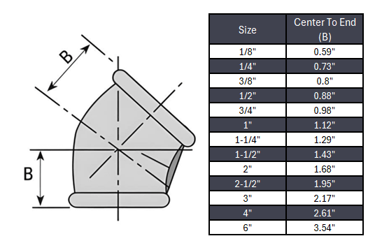 Elbow 45° NPT #150 - Stainless Steel 316