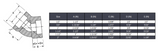 Elbow 45° Socket Weld #6000 - SS 316/316L
