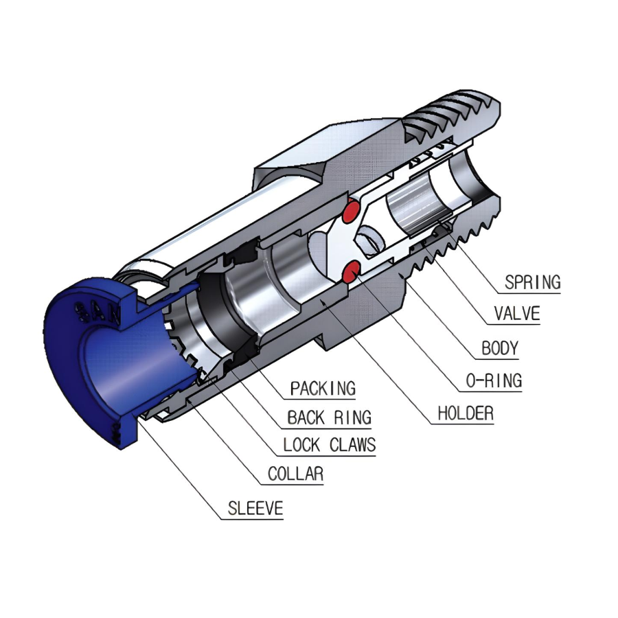 Push To Connect Male Check Valve Fitting 1/2" Tube x 1/2" NPT (Meter In)