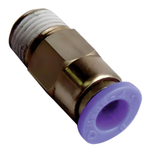 Push To Connect Male Check Valve Fitting 6mm Tube x 1/8" BSPT (Meter Out)