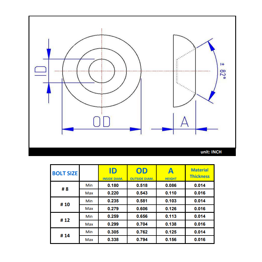 #8 Countersunk Finishing Washer - Stainless Steel 18-8