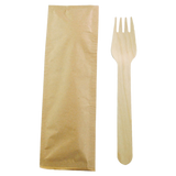 4-Inch Individually Wrapped Birch Wood Disposable Forks (500-Count Case)