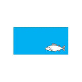 Carte plastifiée, poisson fond bleu, 2'' x 4"