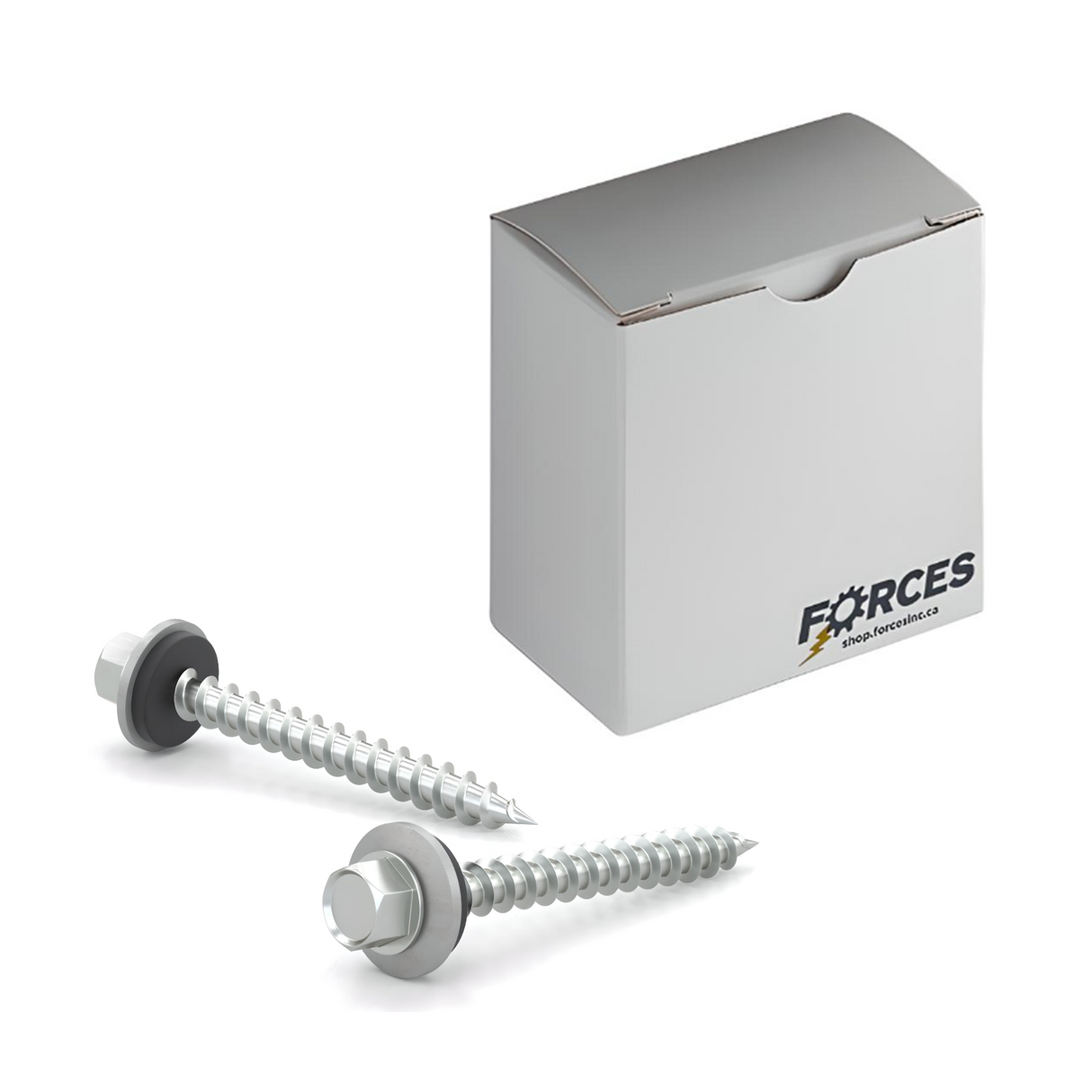 #9 x 2" Metal Roofing Screw Hex Head W/ Washer Type A Point - Steel Dacrotized