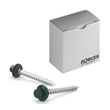 #9 x 1" Metal Roofing Screw Hex Head W/ Washer Type A Point - Steel Dark Green