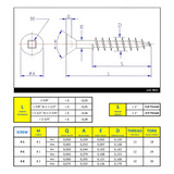 #8 x 2-1/2" Wood Screws Flat Head Square Drive Coarse Thread Regular Point Zinc
