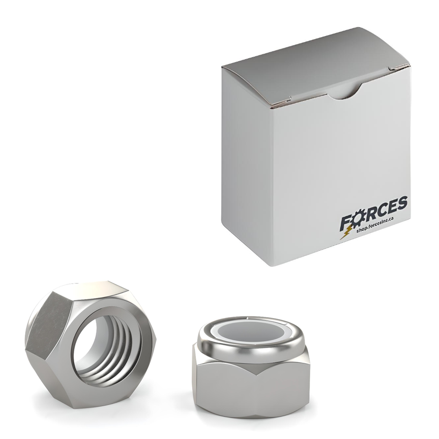 M5-0.8 Hex Nylon Insert Lock Nut DIN 985 - Stainless Steel A2 (18-8)