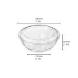 Bol DiamondBowl transparent avec couvercle – 3 formats empilables de 24 à 48 oz