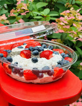 Bol DiamondBowl transparent avec couvercle – 3 formats empilables de 24 à 48 oz