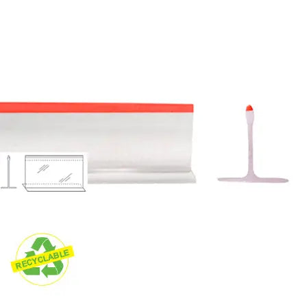 Division transparente avec bordure rouge 2"H