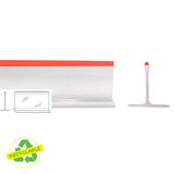 Division transparente avec bordure rouge 2"H