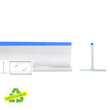 Division transparente avec bordure bleue – 2" x 30", recyclable