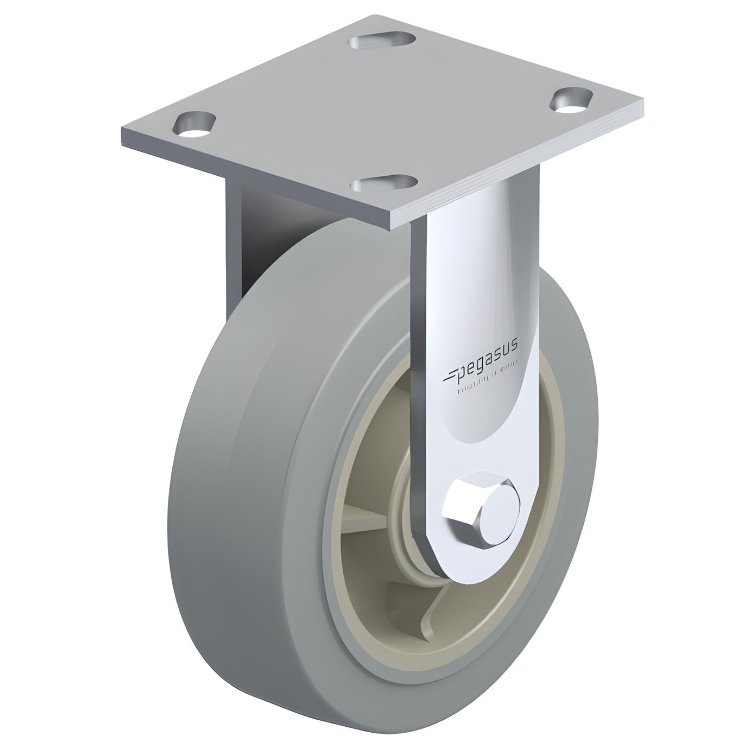 ElastiSoft Gray Caster 6" x 2" Rigid 500 lbs Roller Bearing P21 Series