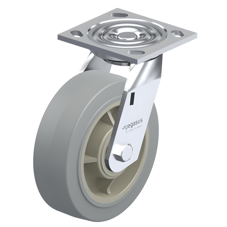 ElastiSoft Gray Caster 6" x 2" Swivel 500 lbs Roller Bearing P21 Series