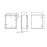 Windowed Enclosure 36" x 24" x 10" NEMA 4-12/IP66 - Powder Coated Steel