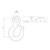 1/2" Eye Slip Hook (6500 lbs) - Carbon Steel