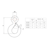 1-7/32" Eye Slip Hook with Latch (4400 lbs) - Zinc