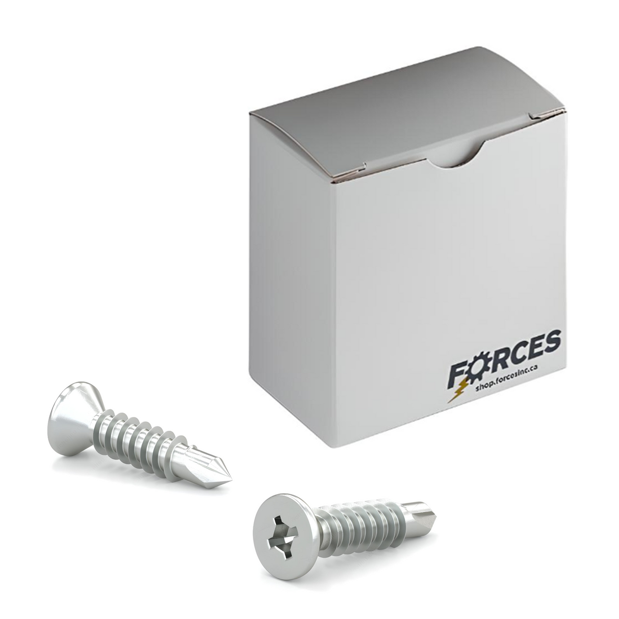 #10 x 1-1/2" Metal Screw Flat Head Quadrex Drive Self-Drilling Point - Zinc