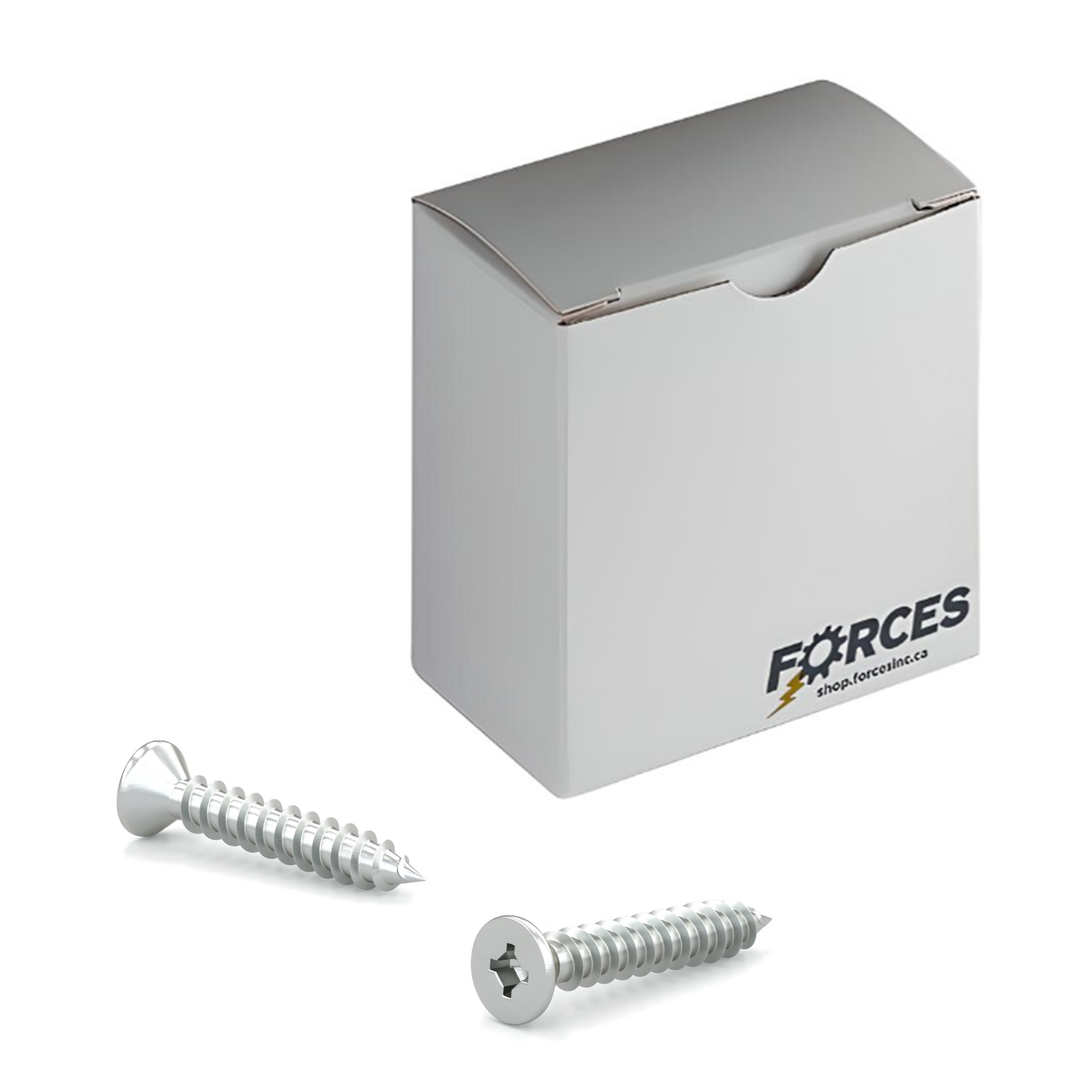 #8 x 2-1/4" Metal Screw Flat Head Quadrex Drive Type A Point - Zinc