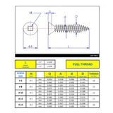 #6 x 1-1/4" Metal Screw Flat Head Square Drive Type A Point - Stainless Steel 18-8