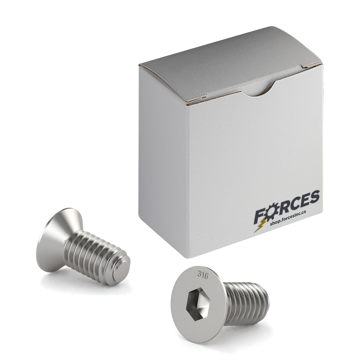 #10-24 x 3/4" Flat Head Socket Cap Screw Full thread - Stainless Steel 316