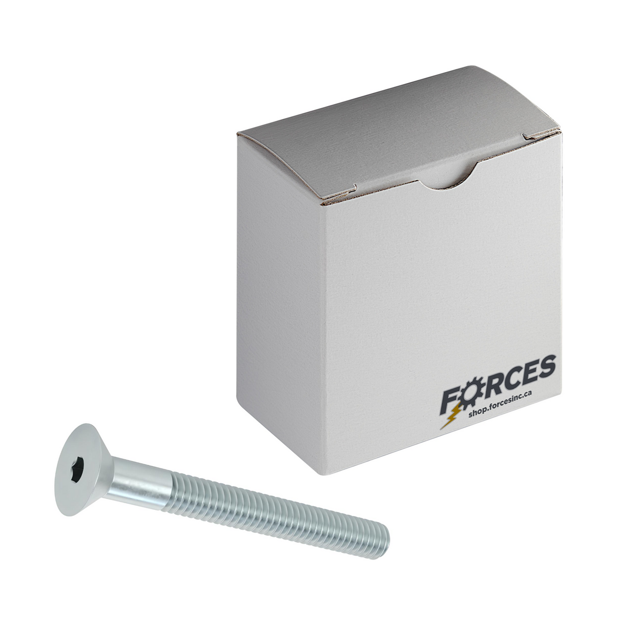 M8-1.25 x 40mm DIN 7991 Flat Head Socket Cap Screw Partial thread - Zinc Plated Class 8.8