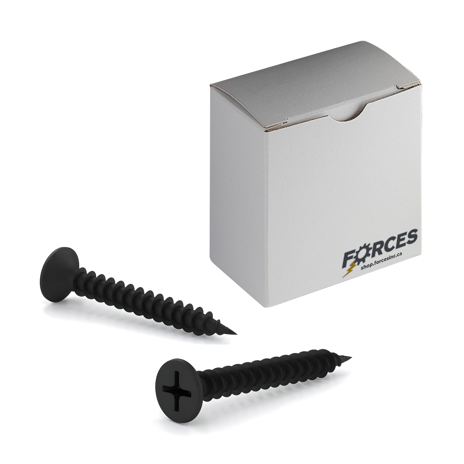 #6 x 1-5/8" Drywall Screws Bugle Head Phillips Drive Fine Thread - Black Phosphate
