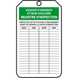 Safety Tag: Emergency Shower & Eye Wash Test Record, 25/PK