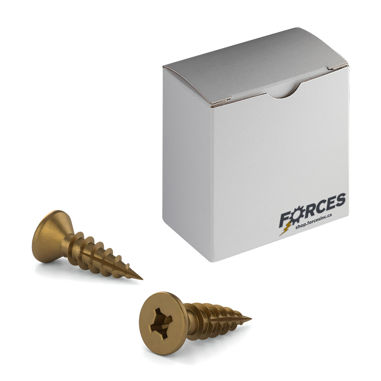 #9 x 3/4" Wood Screws Flat Head Quadrex Drive Twinfast Thread Type 17 Point Antique Brass