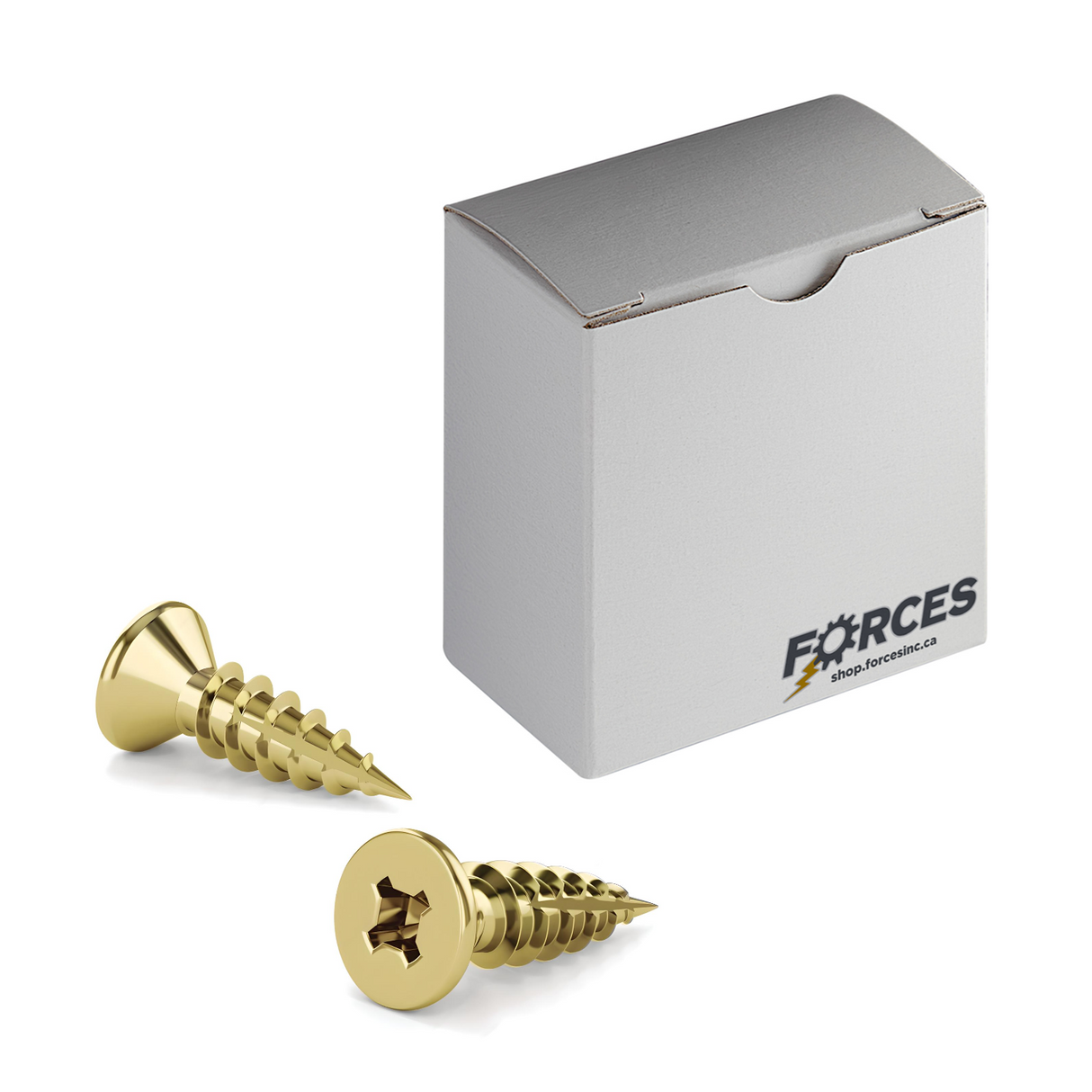 #9 x 3/4" Wood Screws Flat Head Quadrex Drive Twinfast Thread Type 17 Point Brass Plated