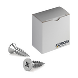 #9 x 5/8" Wood Screws Flat Head Quadrex Drive Twinfast Thread Type 17 Point Brushed Chrome