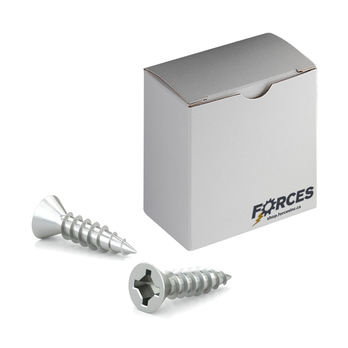 #8 x 1/2" Wood Screws Flat Head Quadrex Drive Coarse Thread Regular Point Zinc