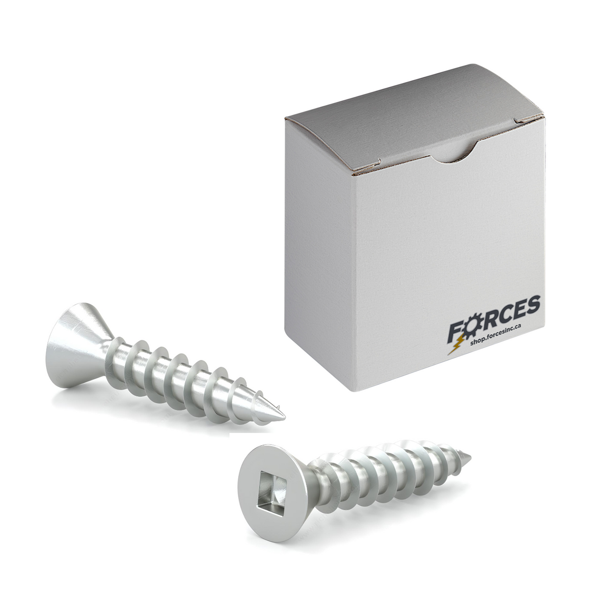 #4 x 5/8" Wood Screws Flat Head Square Drive Twinfast Thread Regular Point Zinc
