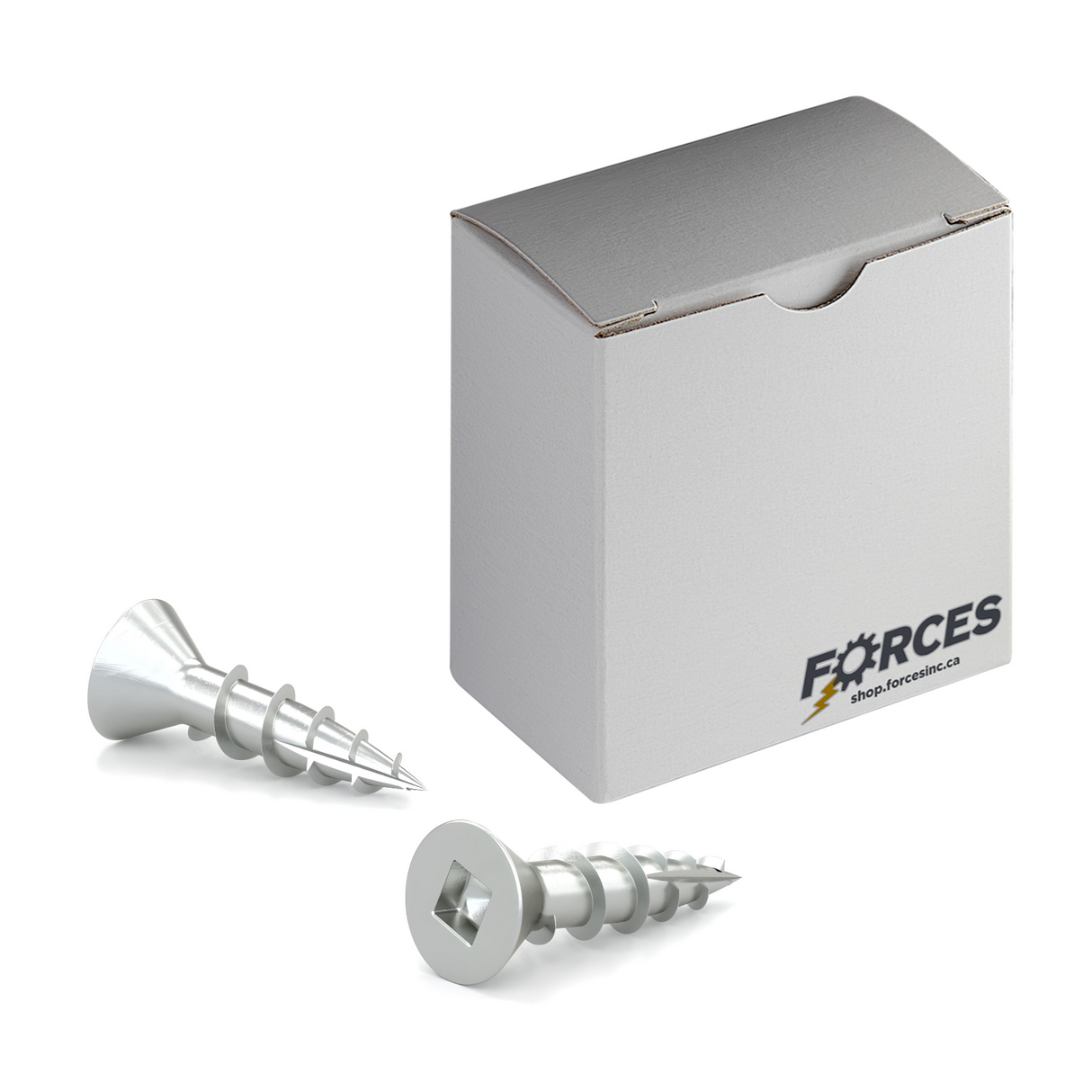 #6 x 5/8" Wood Screws Flat Head Square Drive Coarse Thread Type 17 Point Zinc
