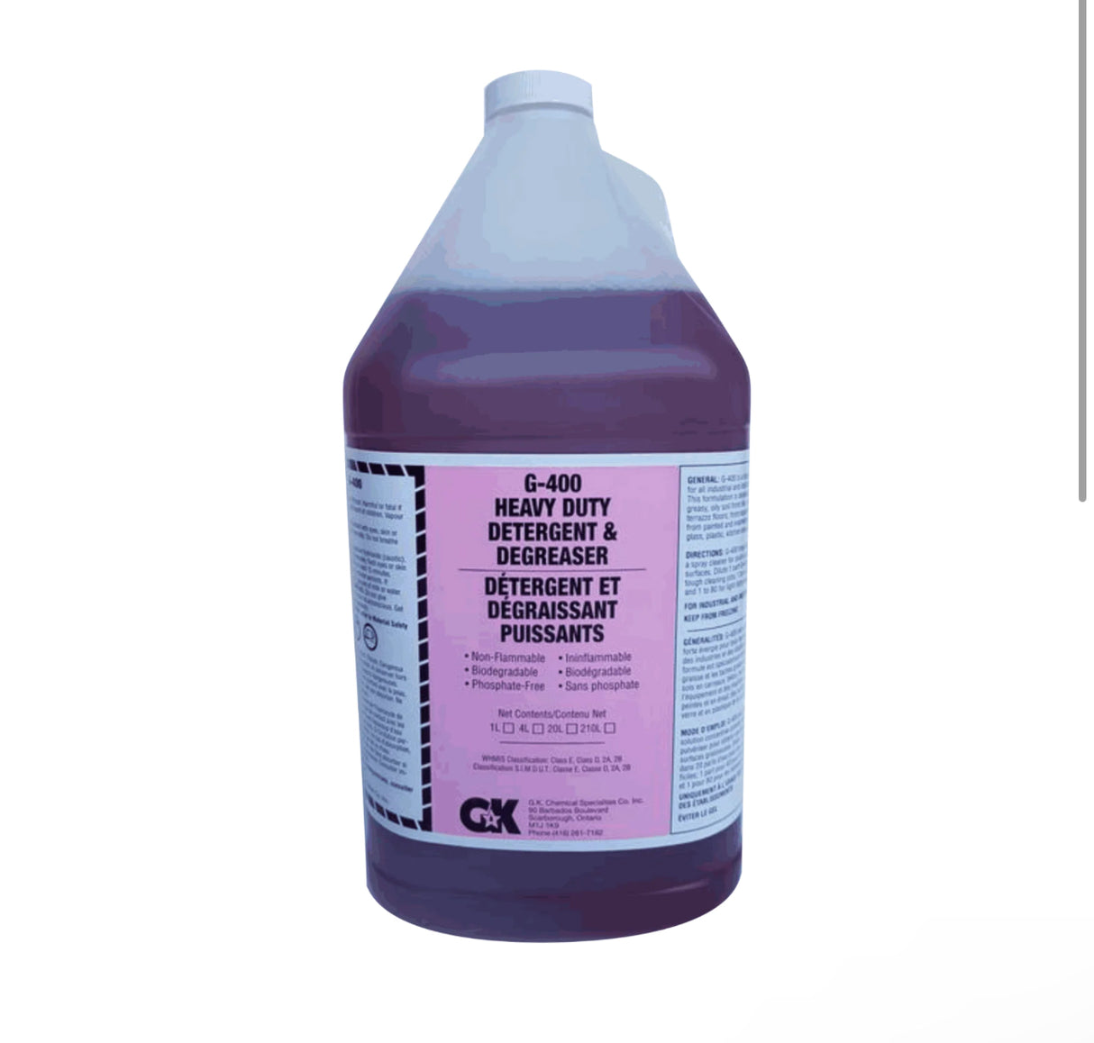 GK - Heavy Duty Detergent & Degreaser - G400 | 4L X 4/CASE