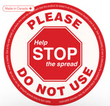 "Please Do Not Use" Label , 5-1/8" x 5-1/8", Vinyl, English, 25 Pack
