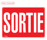"Sortie" Sign , 10" x 14", Aluminum, French