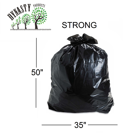 Heavy-Duty 35" x 50" Black Garbage Bags (200-Count Case)