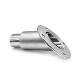 Stainless Steel Thru Hull Fitting, 38 mm, 45° Base, Straight Connector with Screws