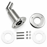 Stainless Steel Thru Hull Fitting, 24 mm, 90° Base, Angled Connector, with Screws