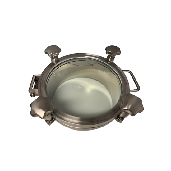 12" (300mm) Circular Manway W/ Glass Cover & Pressure - SS316