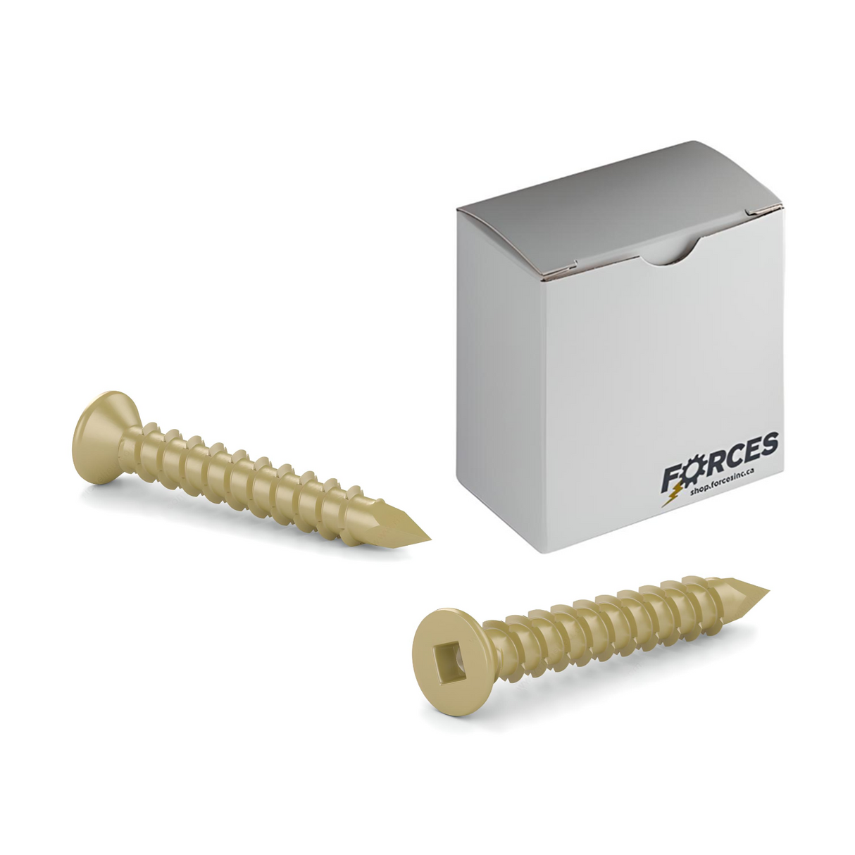 1/4" x 1-3/4" Concrete Screw Gold Seal 1150 Coating Flat Head Square Drive