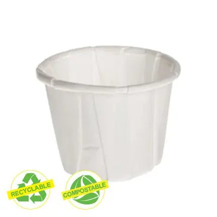 Gobelets à portion en papier plissé – Lot de 250 unités compostables