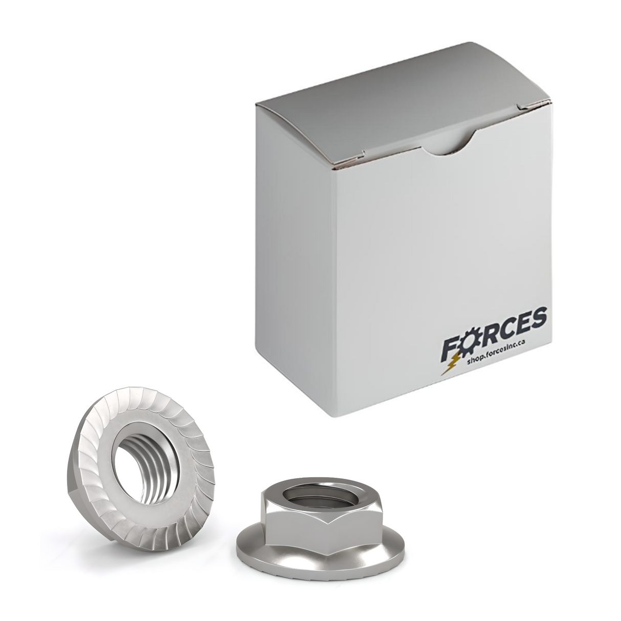 1/2"-13 Serrated Flanged Nut - Stainless Steel 18-8
