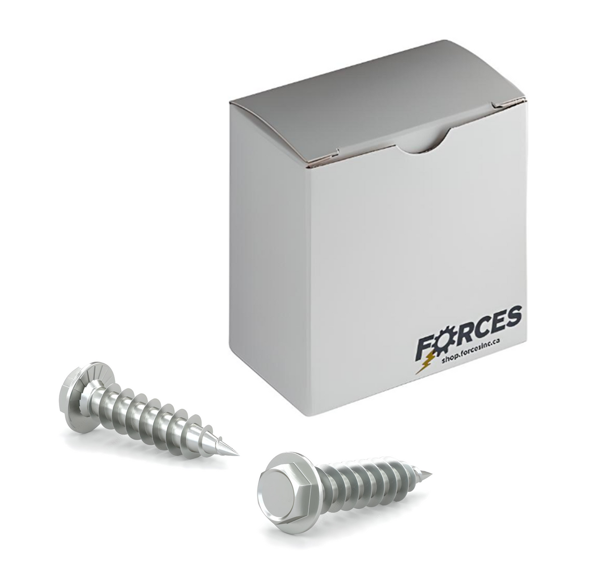 #6 x 3/8" Metal Screw Hex Washer Head With Serration Hex Drive Type S Point - Zinc