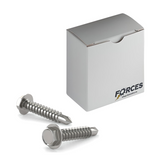 #12 x 3" Metal Screw Hex Washer Head Hex Drive #3 Self-Drilling Point - Stainless Steel 410H