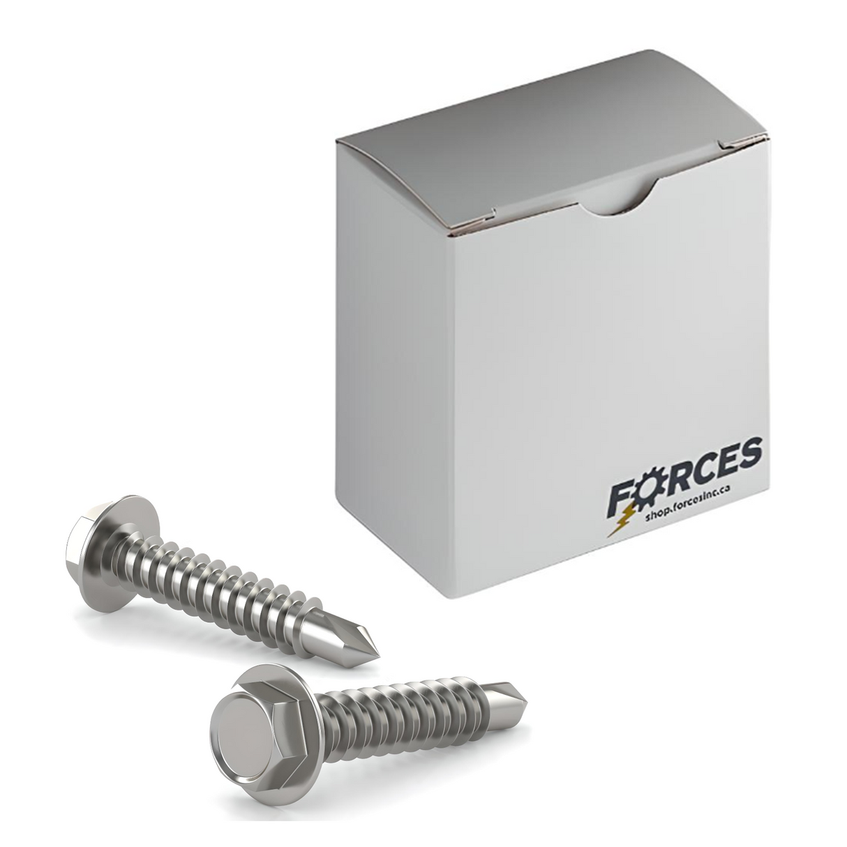 #12 x 1-1/2" Metal Screw Hex Washer Head Hex Drive #5 Self-Drilling Point - Stainless Steel 410H